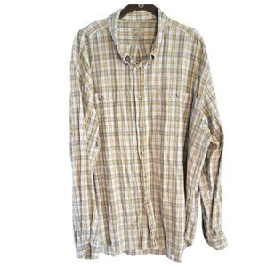 Beretta Sport Plaid Long Sleeve Button Down Shirt SZ XXL Hunting Shooting Top